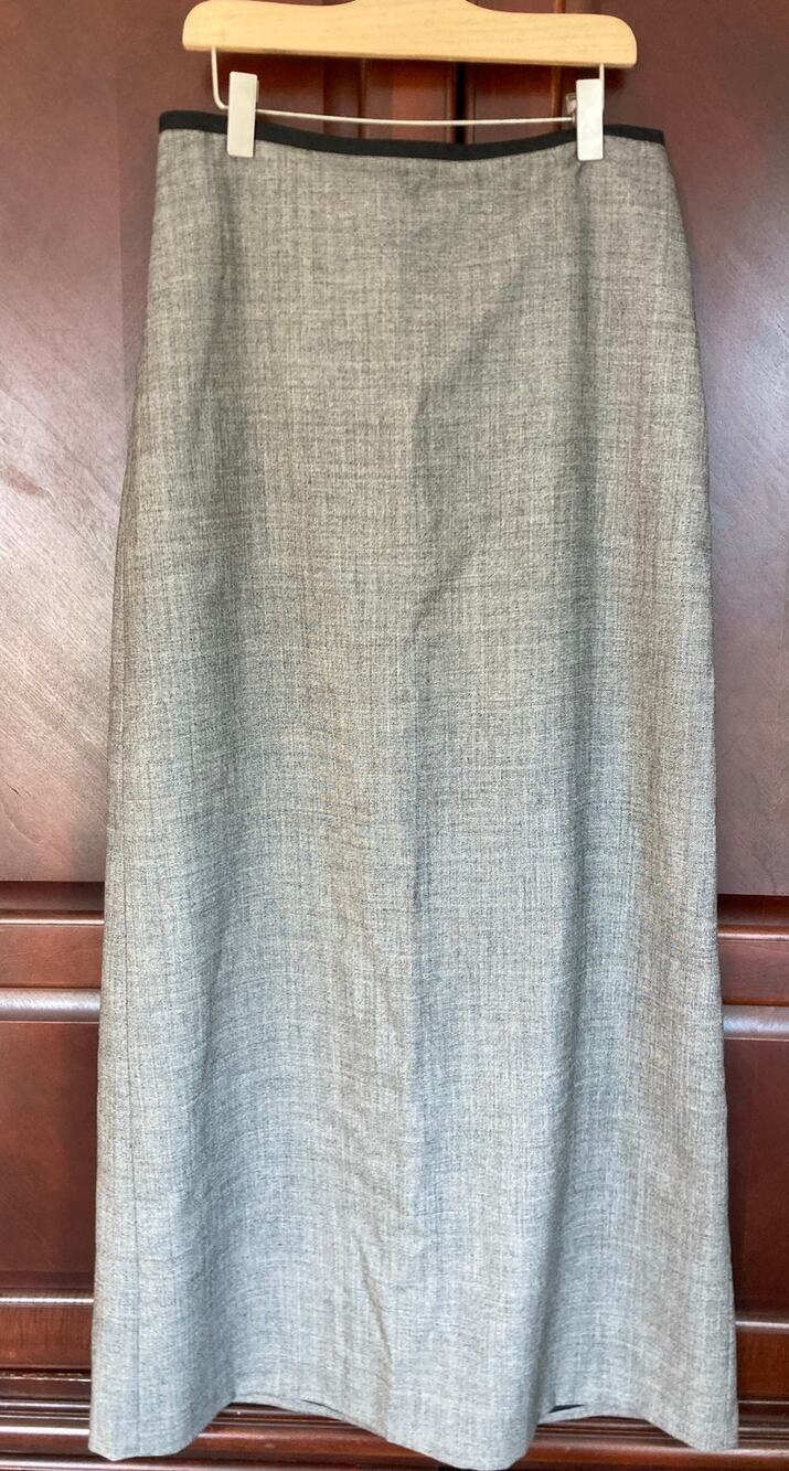 J. Crew-Vintage 90s Tailored Old Money High Waisted Wool Long Column Skirt - 6